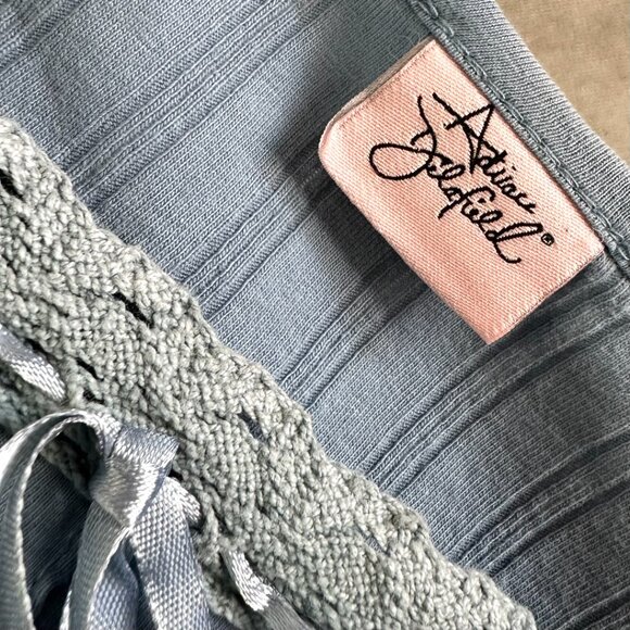 Adriane Dilafield Vtg Y2K Blue Beaded Bow Long-sleeved Top - Picture 8 of 8